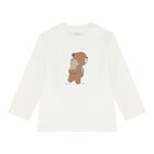 Baby Boys Ivory Teddy Bear Long Sleeve Top, 1, hi-res