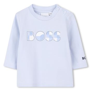 Baby Boys Blue Logo Long Sleeve Top