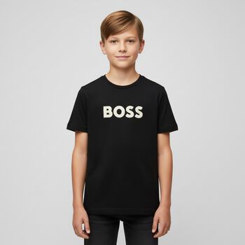 Boys Black Logo T-Shirt, 1 Boys Black Logo T-Shirt