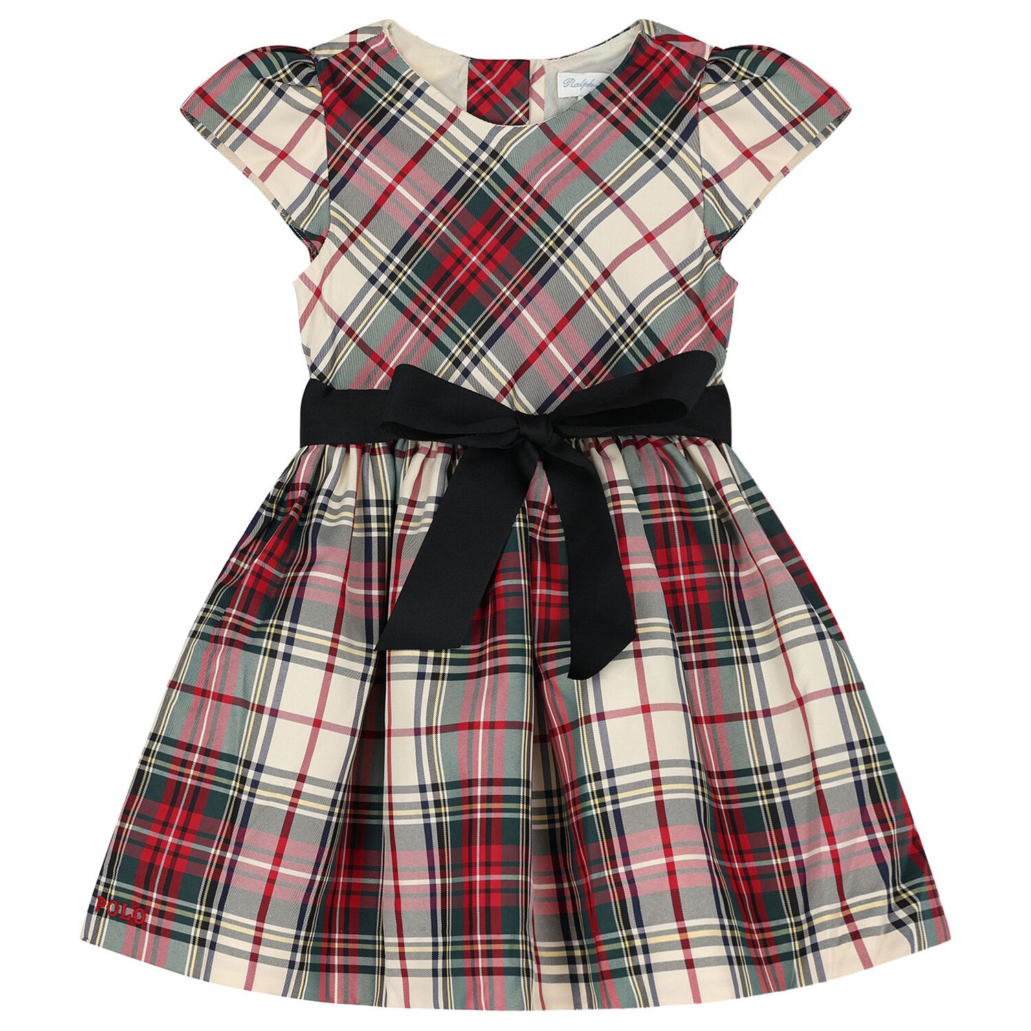 Baby Girls Ivory, Red & Green Tartan Dress Set, 1, hi-res
