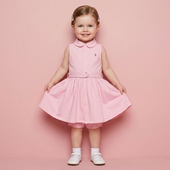 Baby Girls Pink Logo Dress