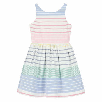 Girls Multicolor Striped Dress