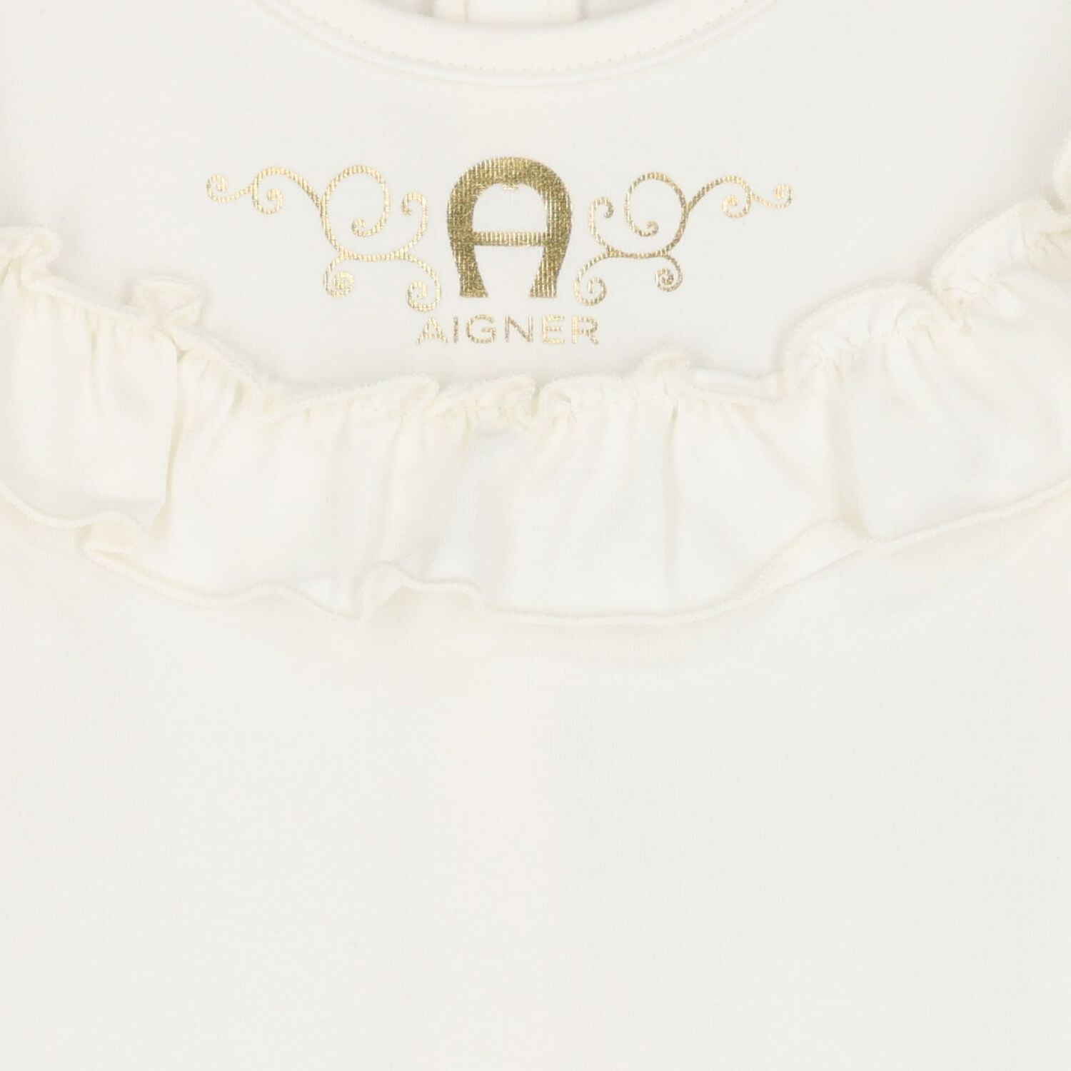 Baby Girls Ivory & Gold Logo Babygrow Gift Set, 1, hi-res