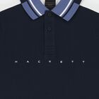 Boys Navy Blue & White Logo Polo Shirt, 1, hi-res