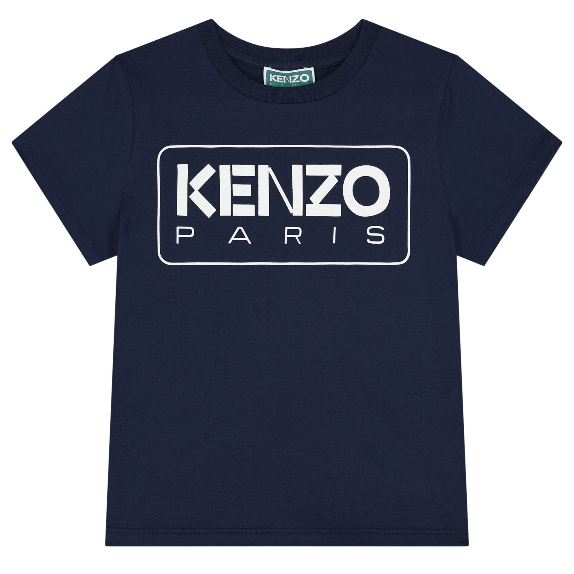 KENZO KIDS Navy Blue Logo T-Shirt | Junior Couture USA