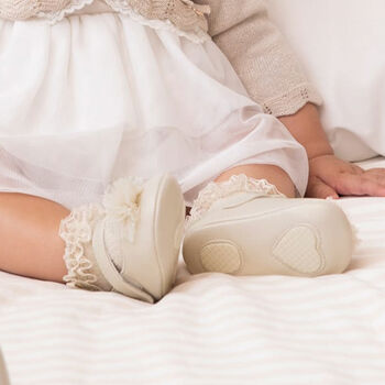Baby Girls Ivory Flower Pre Walker Shoes