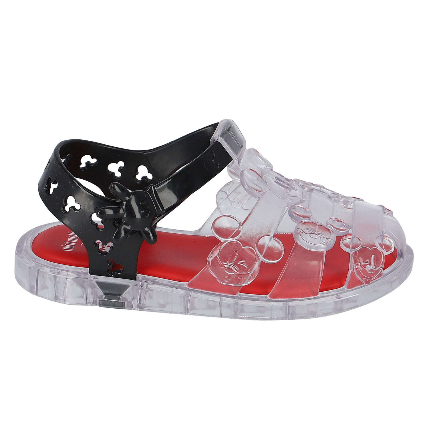 Younger Boys Clear & Black Mickey Mouse Jelly Shoes, 1, hi-res image number null