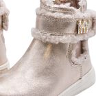 Girls Gold Faux Fur Boots , 1, hi-res