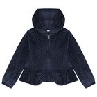 Girls Navy Blue Velour Tracksuit Set  ( 3 Piece ), 1, hi-res