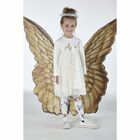 Girls Ivory & Gold Dress, 1, hi-res