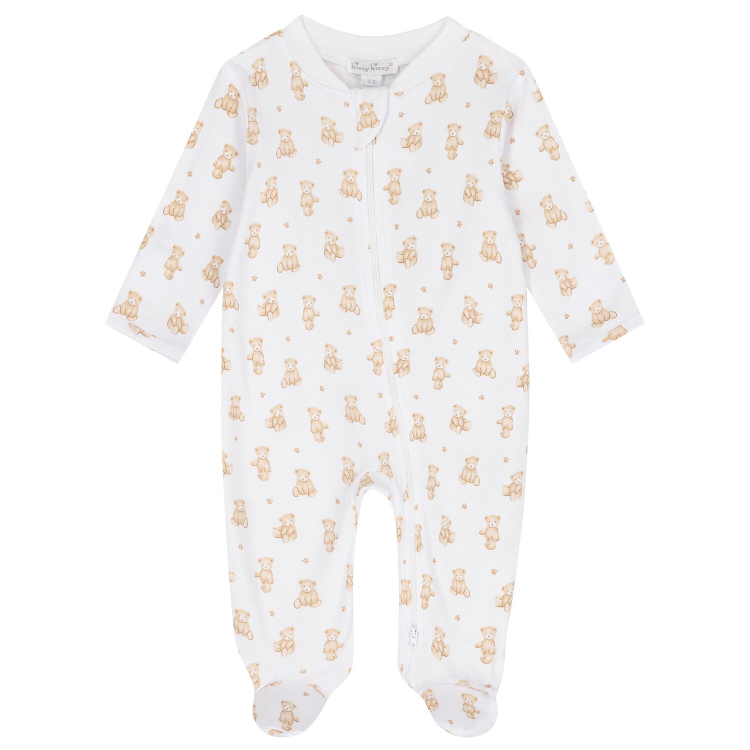 White & Beige Teddy Bear Time Babygrow, 1, hi-res image number null