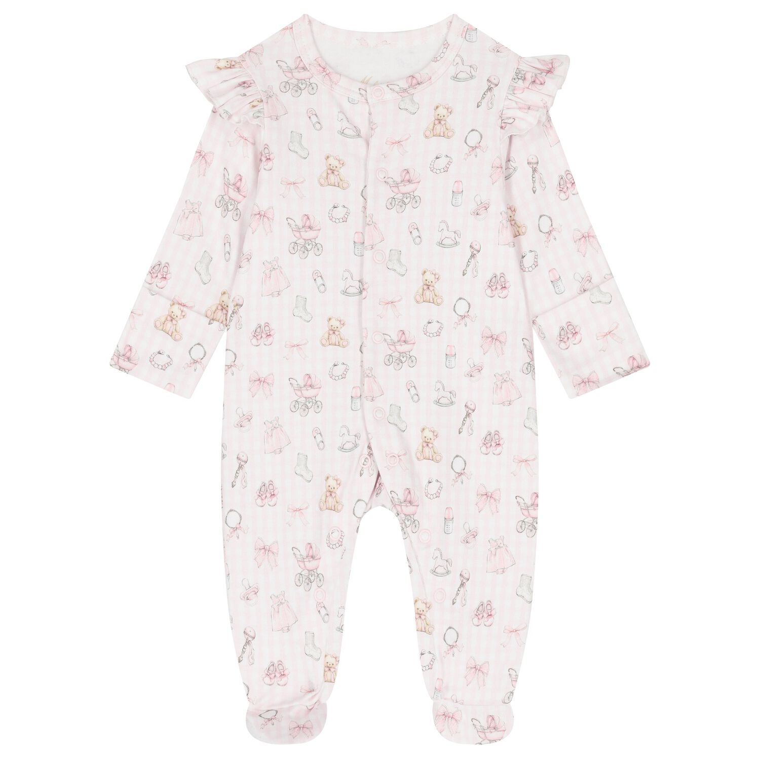Pink Nursery Print Babygrow, 1, hi-res image number null