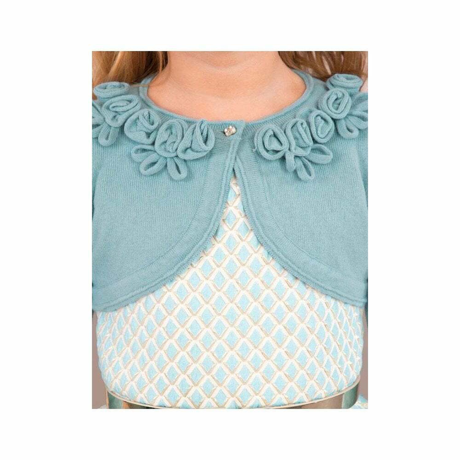 Girls Aqua Bolero Cardigan, 1, hi-res image number null