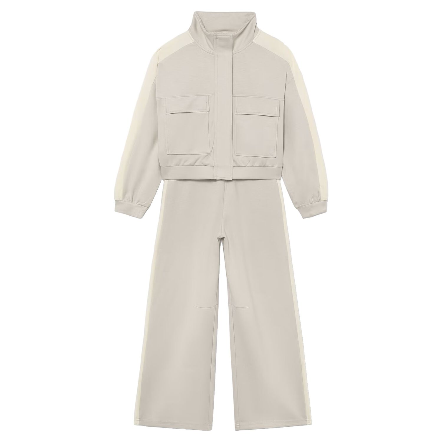 Girls Beige & Ivory Tracksuit, 1, hi-res