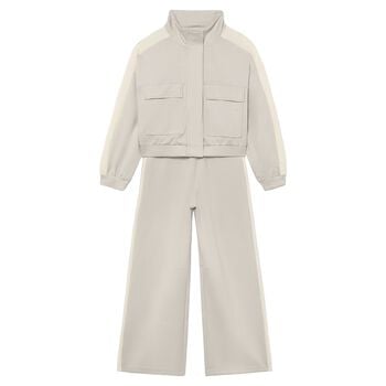 Girls Beige & Ivory Tracksuit