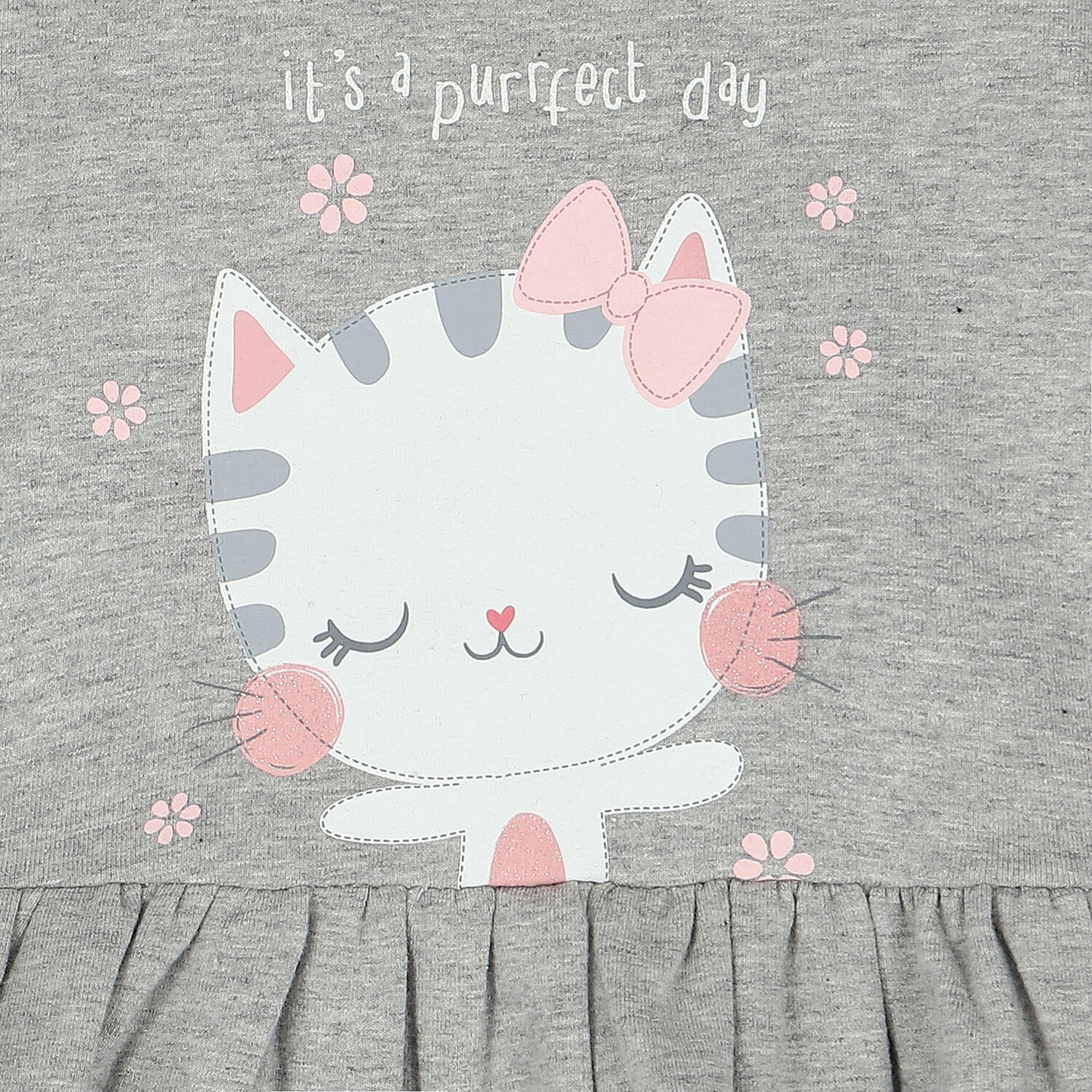 Younger Girls Grey Cat Dress, 1, hi-res image number null