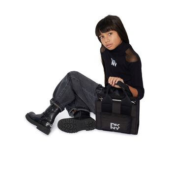 Girls Black Logo Handbag