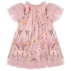Girls Pink Floral Sequin Tulle Heather Dress, 1, hi-res