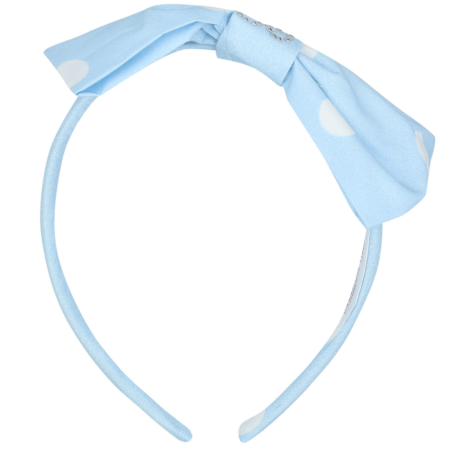 Girls Blue Polka Dots Bow Headband, 1, hi-res image number null