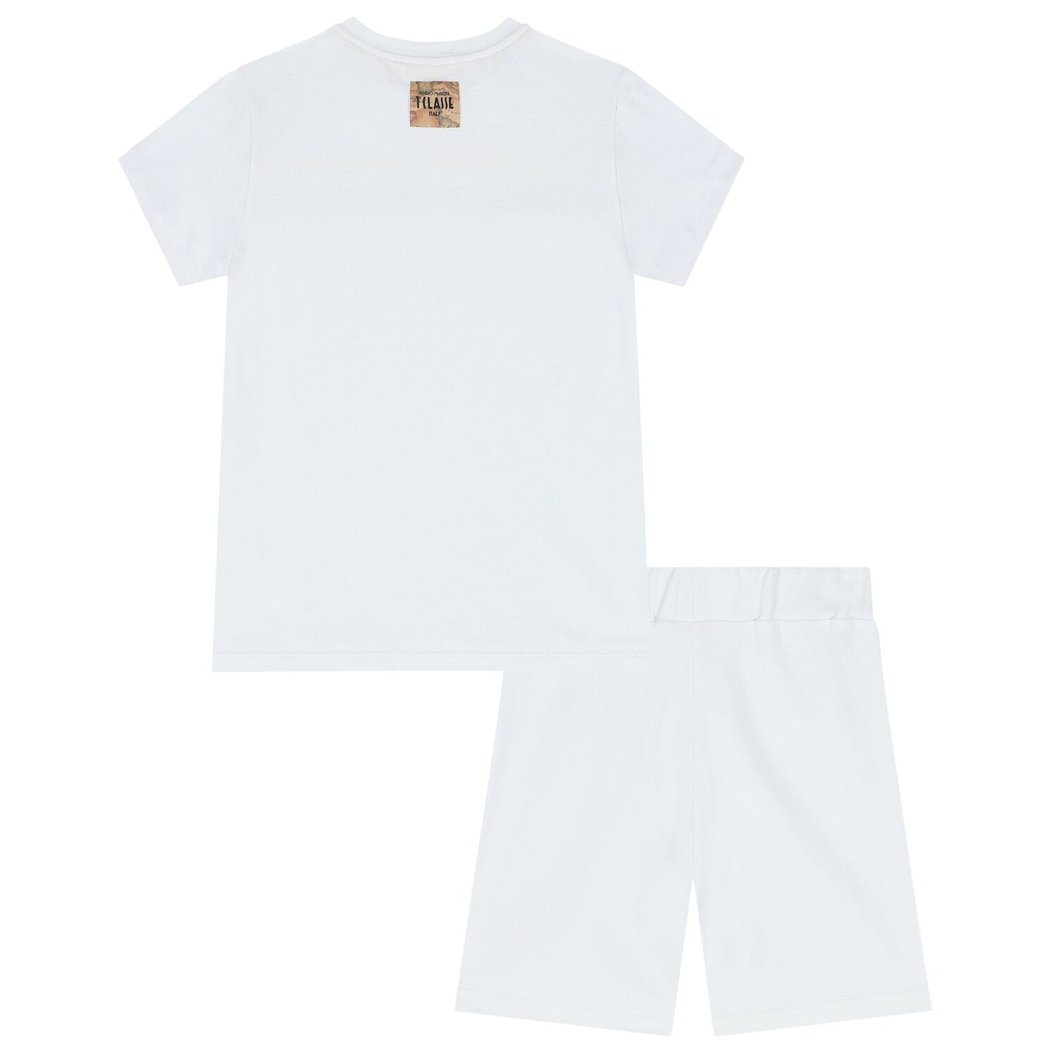 Boys White Logo Shorts Set, 1, hi-res image number null