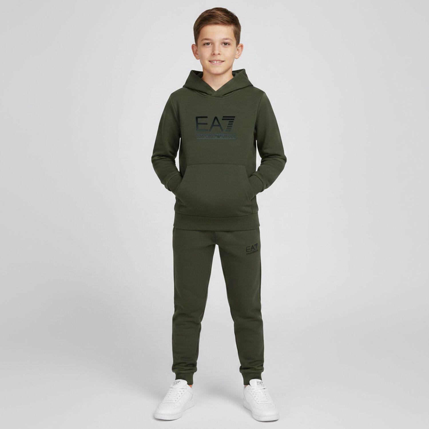 Boys Green Logo Tracksuit, 1, hi-res