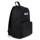 Boys Black Logo Backpack ( 42cm ), 1, hi-res