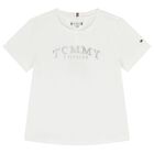 Girls White Logo T-Shirt, 3, hi-res