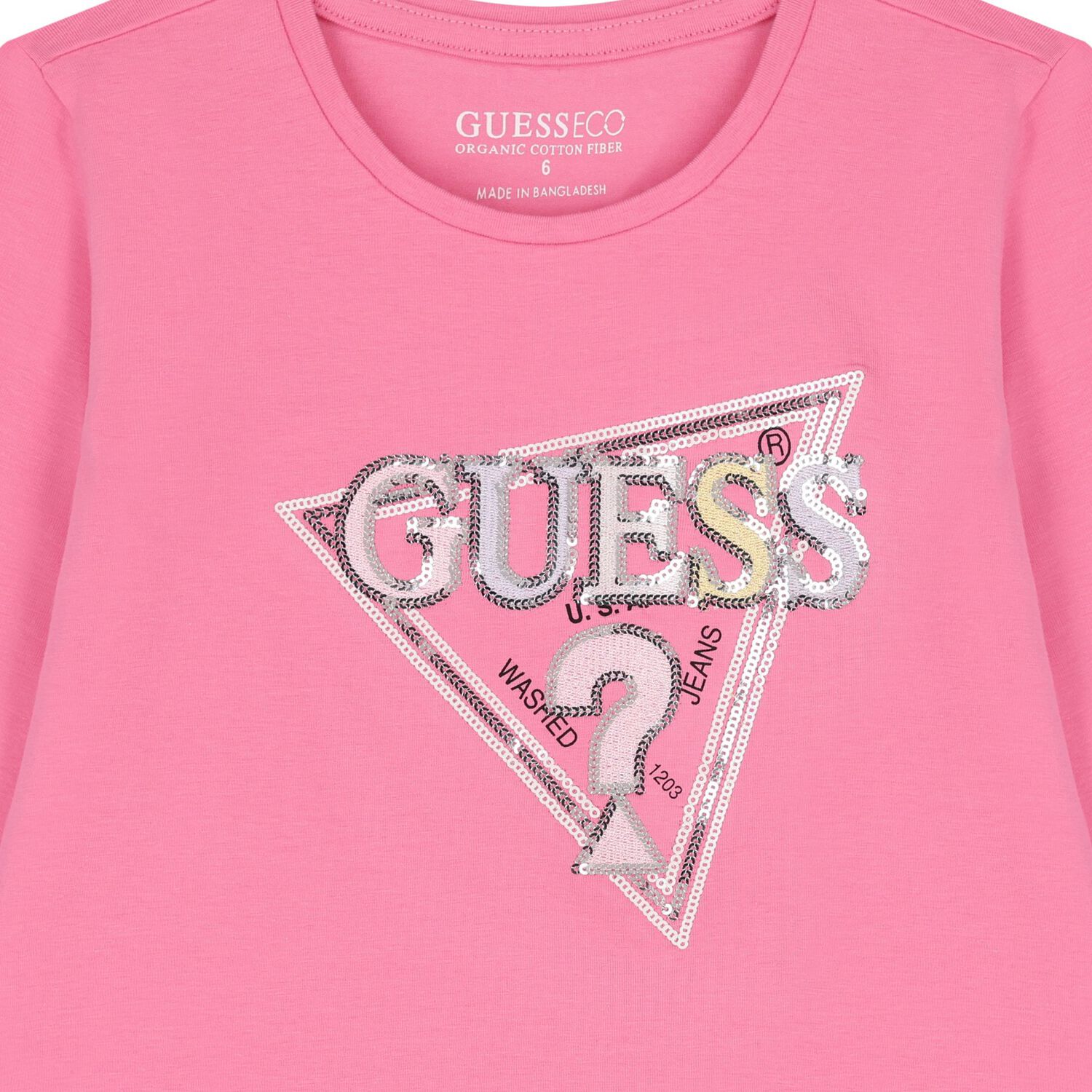 Girls Pink Logo Long Sleeve Top, 3, hi-res image number null
