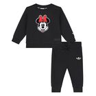Younger Girls Black Minnie Mouse Tracksuit, 1, hi-res