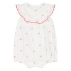 Baby Girls White Floral Print Romper, 1, hi-res