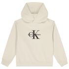 Boys Beige Logo Hooded Top, 2, hi-res
