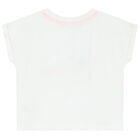 Girls White Sequin Trainer T-Shirt, 1, hi-res