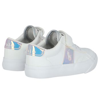Girls White Logo Trainers