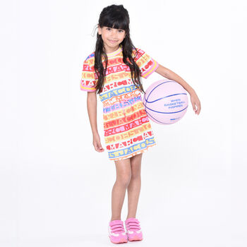 Girls Multi-Colored Logo Dress