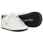 White Logo Baby Pre Walker Shoes, 1, hi-res