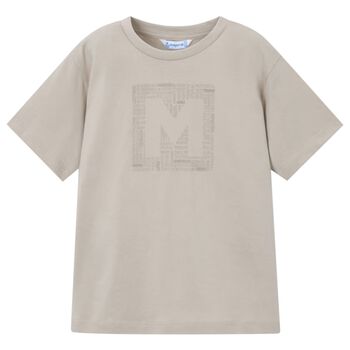 Boys Beige Logo T-Shirt
