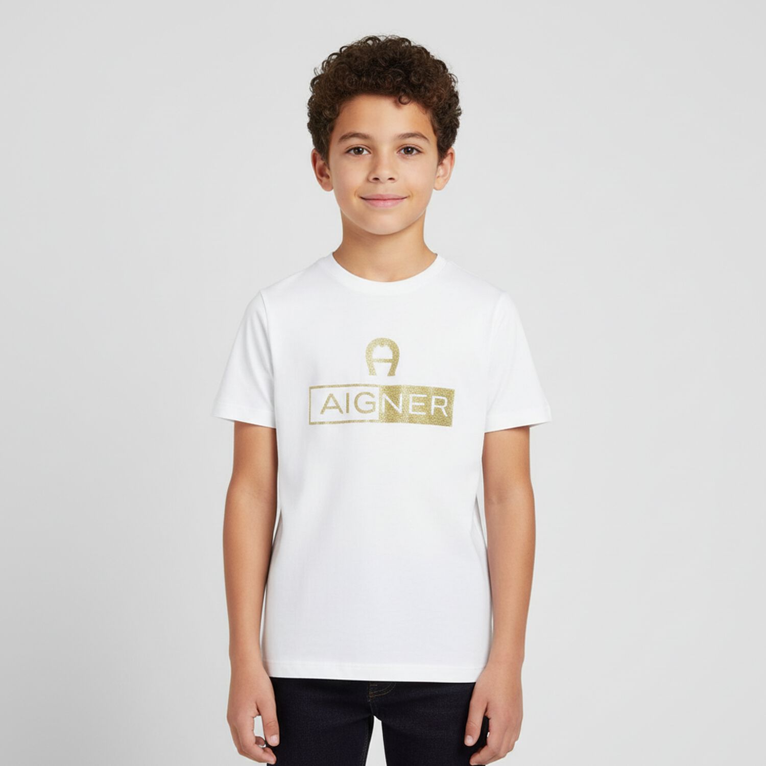 Boys White Logo T-Shirt, 1, hi-res