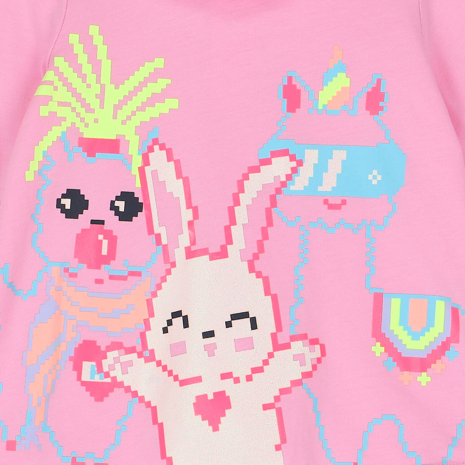 Younger Girls Pink Pixel Character Top, 1, hi-res image number null