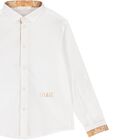 Boys White & Beige Geo Map Shirt, 1, hi-res