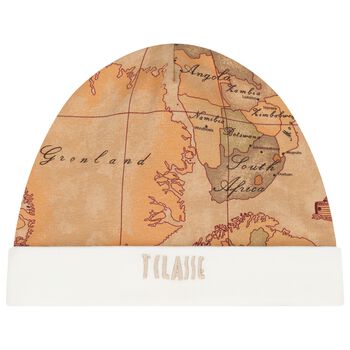 Beige & Ivory Geo Map Baby Hat