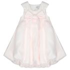 Girls Mini Me Pink Bow Organza Dress, 1, hi-res