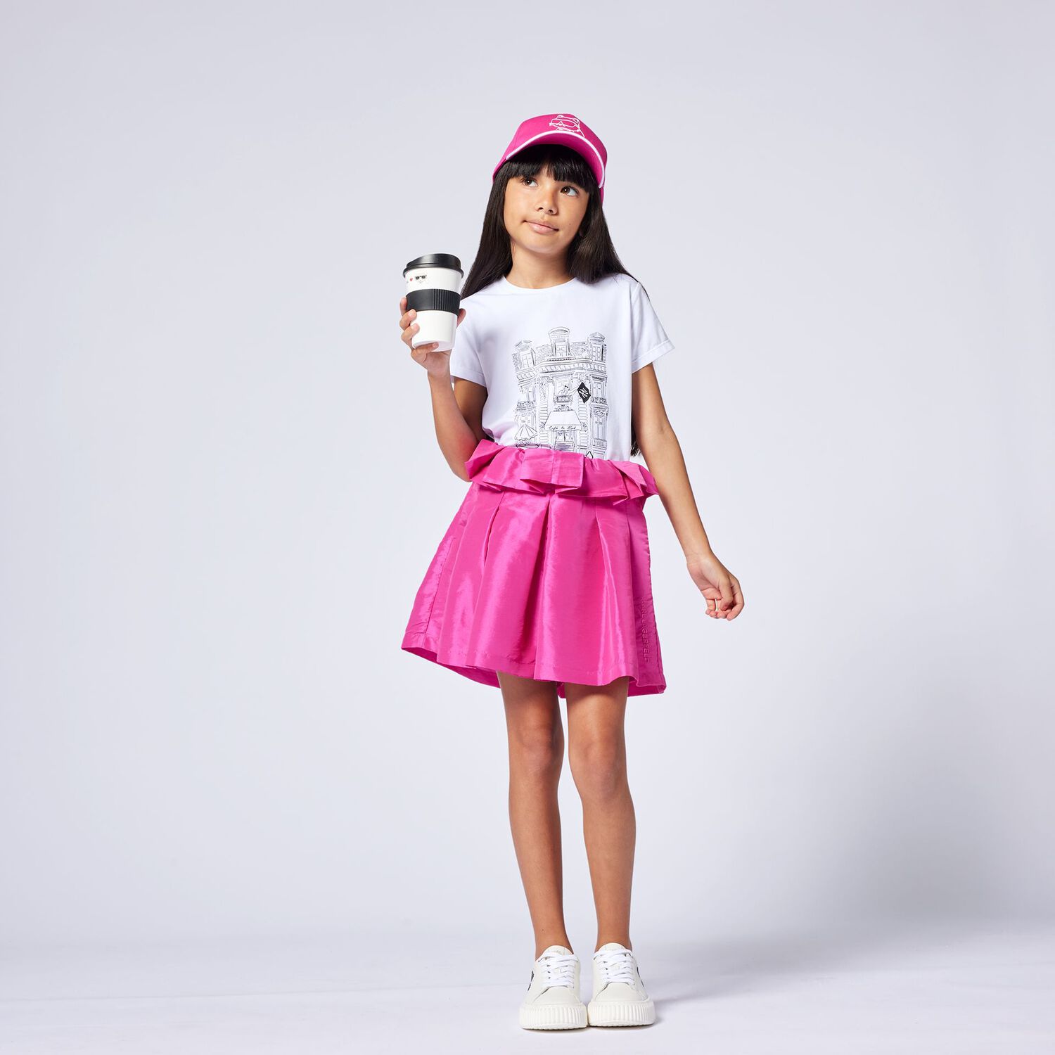 شورت بنات بالشعار باللون الوردي, 1, hi-res image number null