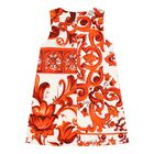 Baby Girls White & Orange Majolica Dress Set, 1, hi-res
