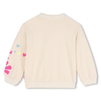 Girls Beige Sequin Rainbow Sweatshirt