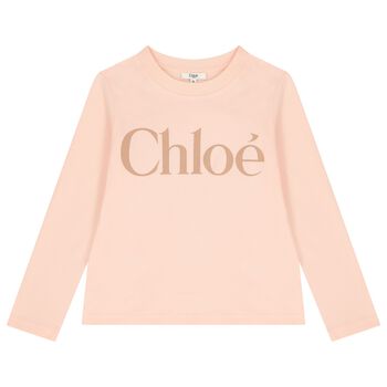 Girls Pink Logo Long Sleeve Top