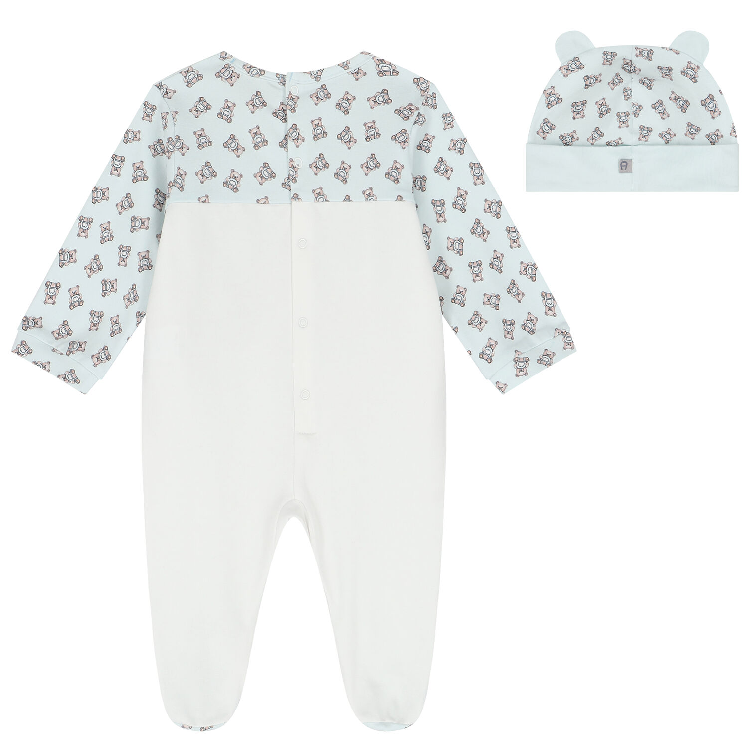 Blue & White Logo Babygrow Set, 1, hi-res