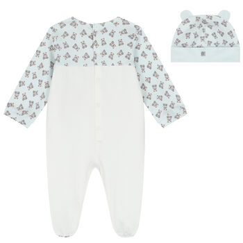 Blue & White Logo Babygrow Set