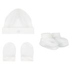 White Hat & Booties Baby Gift Set, 1, hi-res