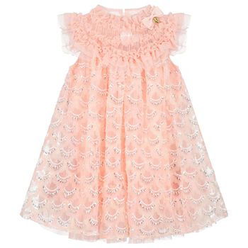 Girls Pink Sequin Tulle Dress