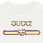 Younger Girls Ivory Logo T-Shirt, 1, hi-res